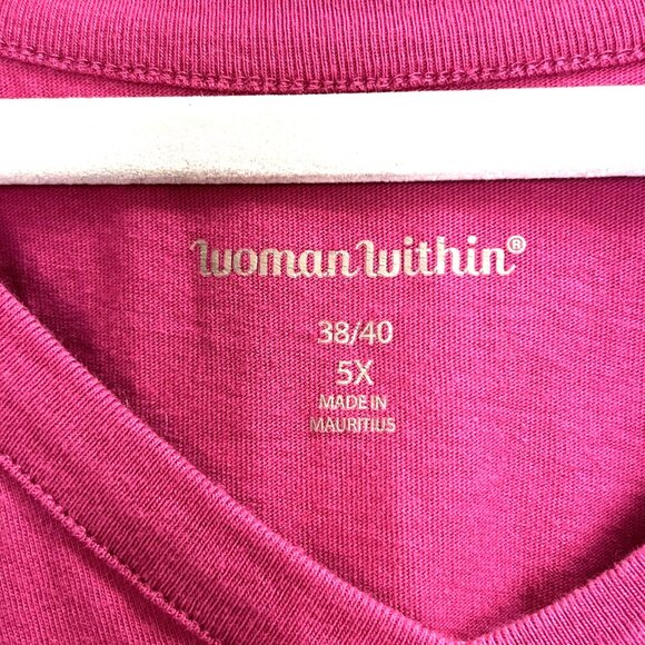 Pink Plus Size 5x Three-quarter Sleeve Shirt Top # 84 - Picture 3 of 4